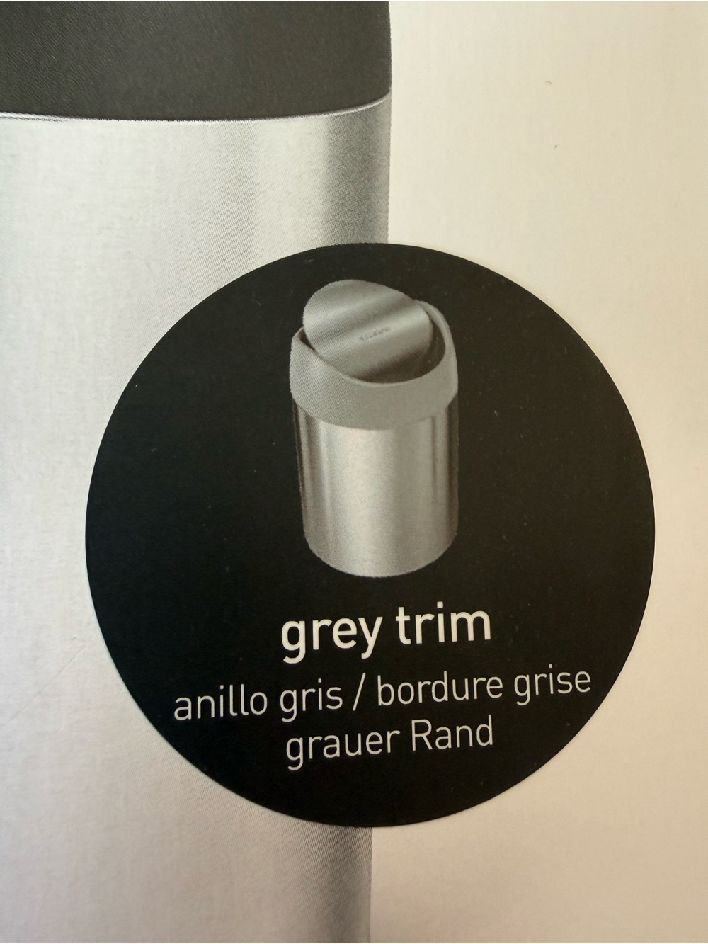 simplehuman Mini Can with Grey Trim - Silver and Grey - Picture 2 of 5